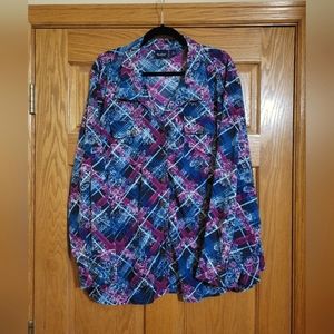 Gloria Vanderbilt Patterned Blouse Women's Size 3X